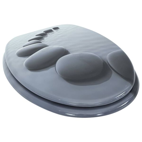 vidaXL Toalettsits med mjuk stängning MDF stenar