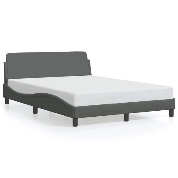 vidaXL Bed Frame "Dover" Dark Grey 140x200 cm Fabric