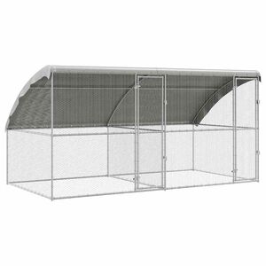 vidaXL H&ouml;nshus 2 st Silver 400 x 200 x 200 cm Galvaniserat st&aring;l