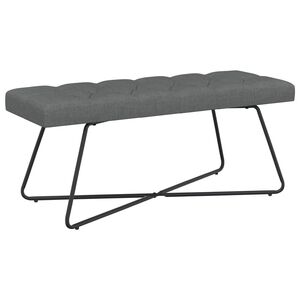 vidaXL B&auml;nk med knappar M&ouml;rkgr&aring; 110 x 40 x 46 cm Tyg