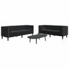 vidaXL Vardagsrumsoffa 2 pcs Svart 194 x 74,5 x 70,5 cm Sammet