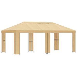 vidaXL Tr&auml;dg&aring;rdsgazebo 6 x 3 m Gr&auml;ddvit Polyester och St&aring;l 190 gsm
