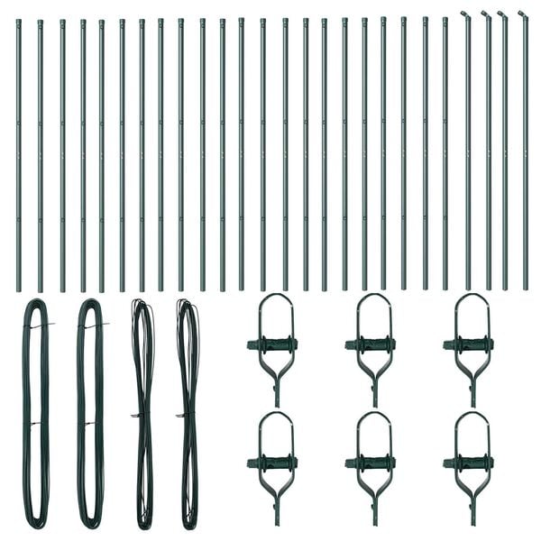 vidaXL Stängselstolpe Övrigt 26 pcs Grön 3,2 x 3,2 x 210 cm Stål