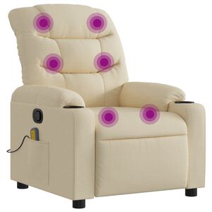 vidaXL Massagef&aring;t&ouml;lj gr&auml;ddvit tyg