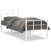 vidaXL S&auml;ngram med huvudgavel och fotgavel vit metall 75x190 cm