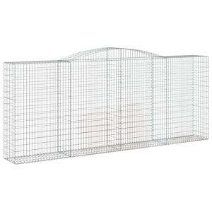 vidaXL Gabion b&aring;gformad 400x50x160/180 cm galvaniserat j&auml;rn