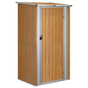 vidaXL Tr&auml;dg&aring;rdsskjul brun 118,5x97x209,5 cm galvaniserat st&aring;l