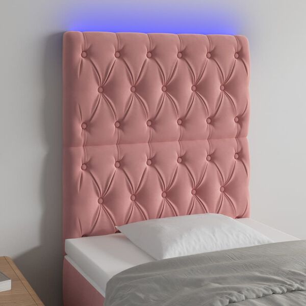 vidaXL S&auml;nggavel LED rosa 80x7x118/128 cm sammet