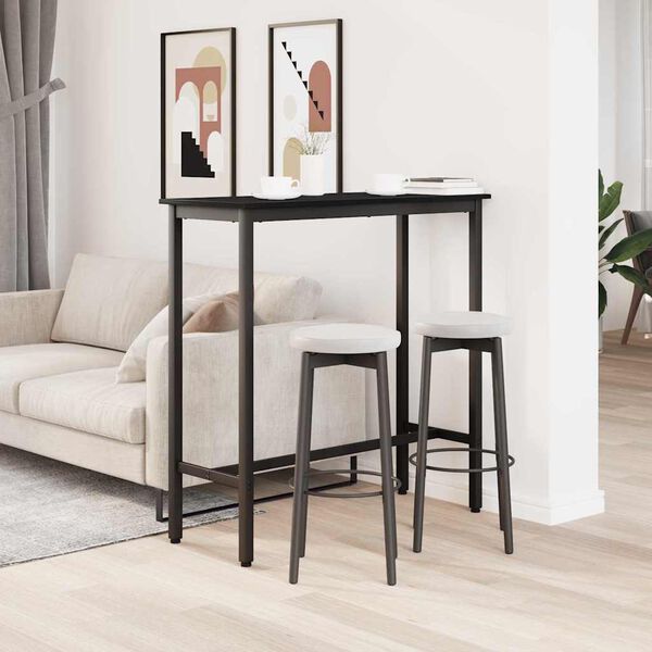 vidaXL bord Svart Ek 100 x 40 x 100,5 cm Konstruerat tr&auml; och st&aring;l