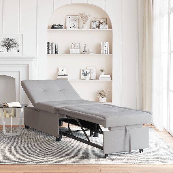 vidaXL Soffsäng Grå 194 x 67 x 37 cm tyg