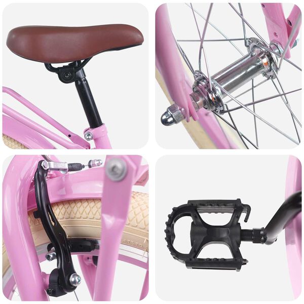 vidaXL Barncykel 22 Tum f&ouml;r 7-12 &aring;r gamla Ljusrosa