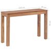 vidaXL Konsolbord massiv teak med naturlig finish 110x35x76 cm