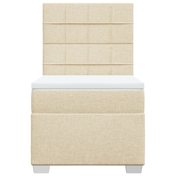 vidaXL Rams&auml;ng med madrass gr&auml;ddvit 90x190 cm tyg