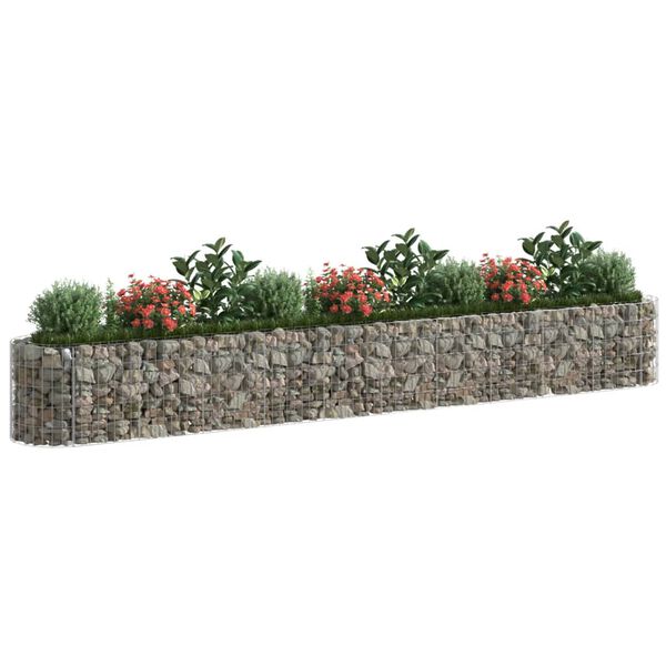 vidaXL Planteringsgabion galvaniserat järn 400x50x50 cm