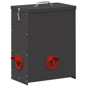 vidaXL H&ouml;nsfodertr&aring;g Svart 32,5 x 20,5 x 43 cm 25 kg Kallvalsat St&aring;l