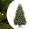 vidaXL Konstgjord julgran 210 cm 300 LED-lampor Varmvit PVC och st&aring;l