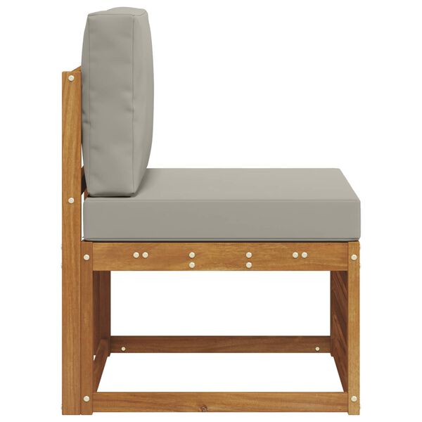 vidaXL Utomhus Mellansoffa Massivt Akaciatr&auml; Naturf&auml;rg