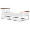 vidaXL S&auml;ngram utan madrass vit massiv furu 90x200 cm