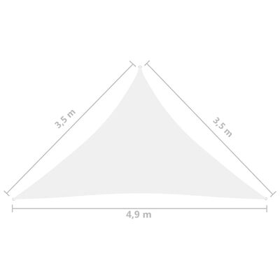 vidaXL Solsegel Oxfordtyg trekantigt 3,5x3,5x4,9 m vit