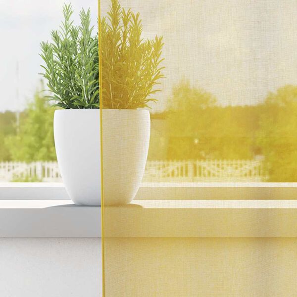 vidaXL Voile gardiner med genomf&ouml;ringar 2 st gul