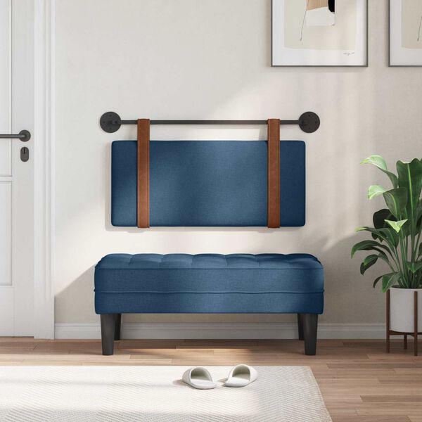 vidaXL H&auml;ngande Huvudgavel V&auml;ggmonterad Bl&aring; 90 x 55 x 5 cm Antik PU