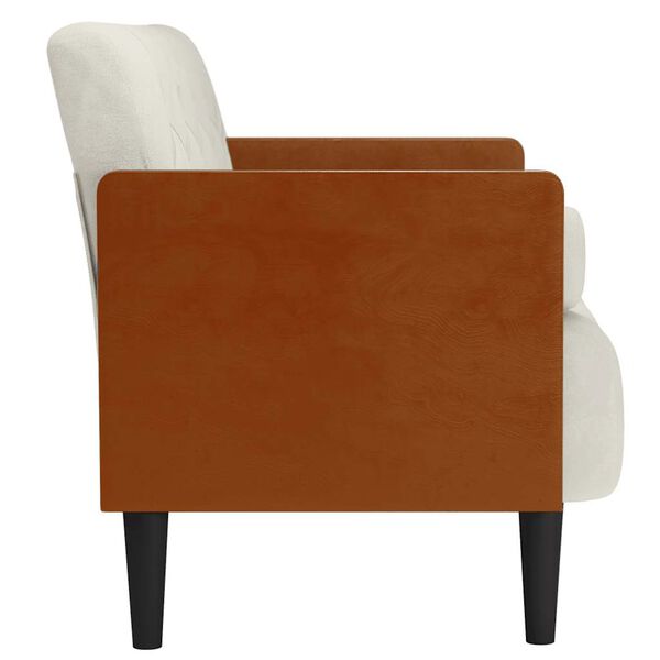 vidaXL Loveseat soffa med dynor gr&auml;ddvit 110 cm sammet