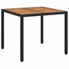 vidaXL Tr&auml;dg&aring;rdsbord Svart 90 x 90 x 75 cm konstrotting