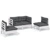 vidaXL Loungegrupp med dynor 4 delar massiv furu