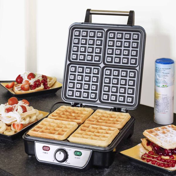 Bestron V&aring;ffelj&auml;rn 1100 W svart och silver rostfritt st&aring;l ASW281