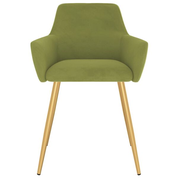 vidaXL Matstolar 4 st ljusgr&ouml;n sammet