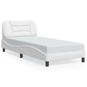 vidaXL Bed Frame without Mattress "Hvar" White 90x190 cm Faux Leather