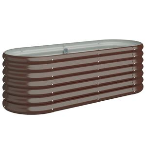 vidaXL Odlingsl&aring;da galvaniserat st&aring;l 114x40x36 cm brun