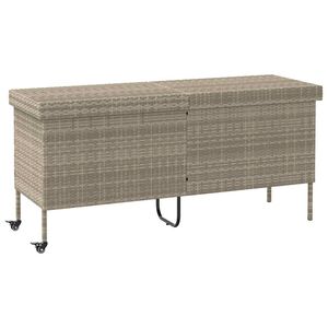 vidaXL Dynbox p&aring; hjul ljusgr&aring; 160x55x75 cm konstrottning