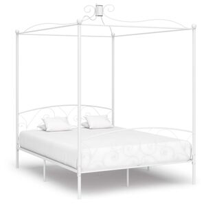 vidaXL S&auml;nghimmel utan madrass vit 160x200 cm metall