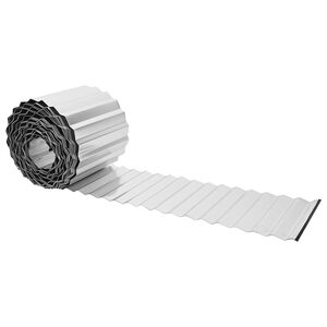 vidaxl Kant f&ouml;r gr&auml;smatta 5 m x 15 cm Galvaniserat st&aring;l Silver