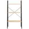 vidaXL Stående hylla med 3 hyllplan ljusbrun och svart 56x35x108 cm