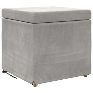 vidaXL Pall Ljusgr&aring; 41 x 41 x 40 cm Sammet och konstruerat tr&auml;