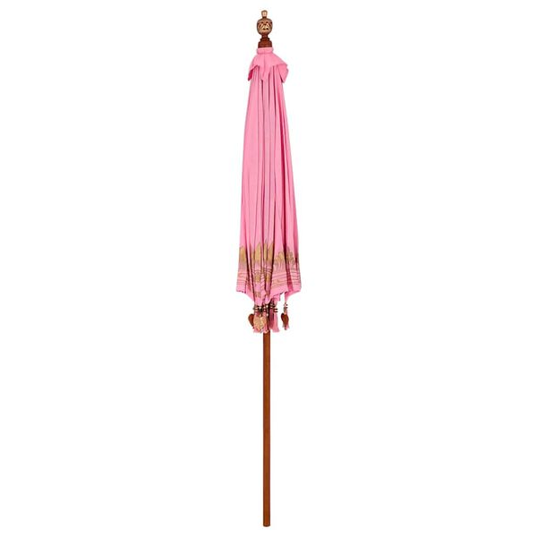 vidaXL Balinesisk Parasol Rosa 215 x 215 x 260 cm Bomull