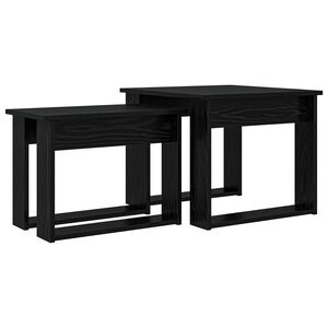 vidaXL Kaffebordsset 2 st Svart Ek 50 x 52 x 42 cm Konstruerat tr&auml;