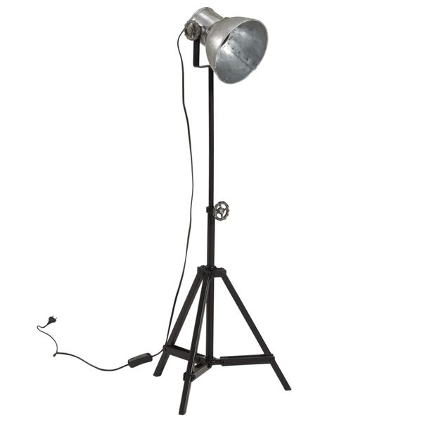 vidaXL Golvlampa 25 W vintage silver 35x35x65/95 cm E27