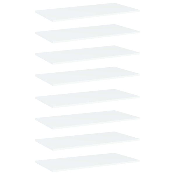 vidaXL Hyllplan 8 st vit 80x40x1,5 cm konstruerat tr&auml;