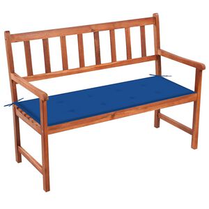 vidaXL Tr&auml;dg&aring;rdsb&auml;nk med dyna 120 cm massivt akaciatr&auml;