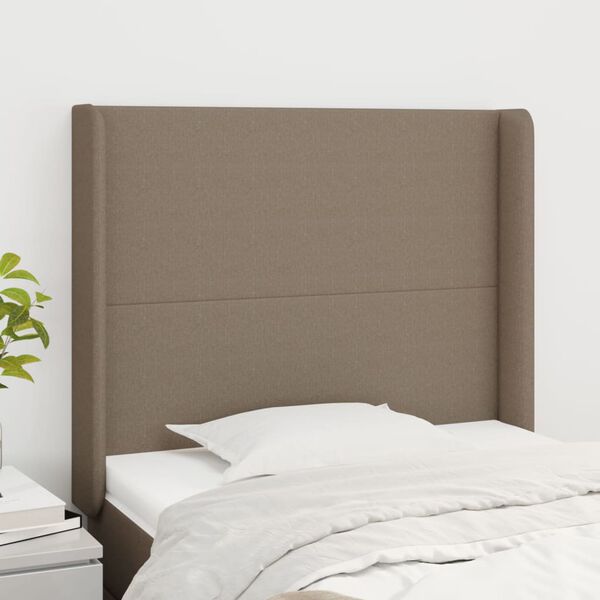 vidaXL S&auml;nggavel med kanter taupe 103x16x118/128 cm tyg