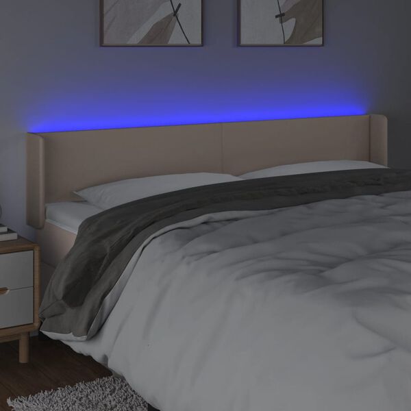 vidaXL S&auml;nggavel LED cappuccino 163x16x78/88 cm konstl&auml;der