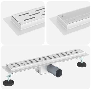 vidaXL Duschavlopp med Linje Design Silver 50 cm Rostfritt St&aring;l 304