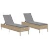 vidaXL Sols&auml;ngar med dynor 2 st beige konstrotting