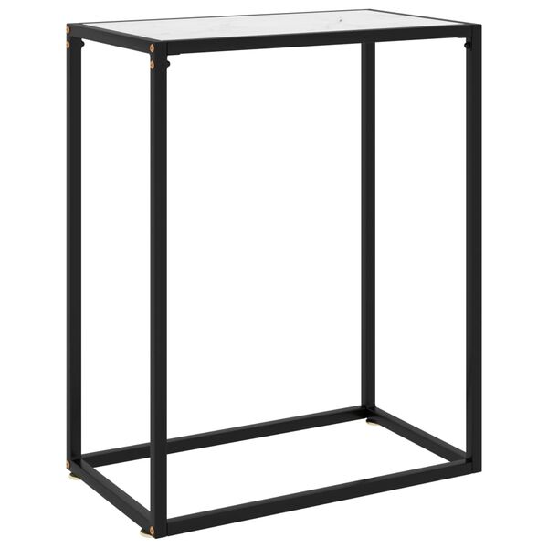 vidaXL Konsolbord vit 60x35x75 cm härdat glas