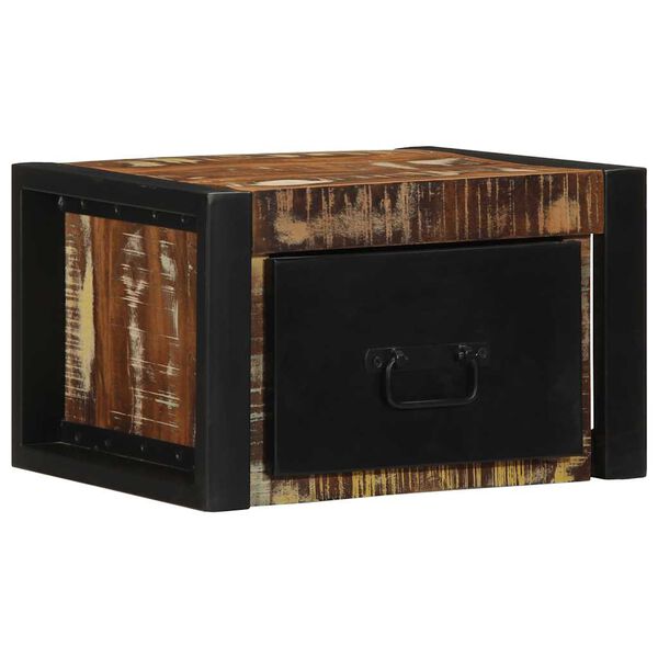 vidaXL S&auml;ngbord 2 st flerf&auml;rgad 40x35x25 cm massivt tr&auml; &aring;tervunnet