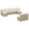 vidaXL Soffgrupp f&ouml;r tr&auml;dg&aring;rden med dynor 9 delar beige konstrotting
