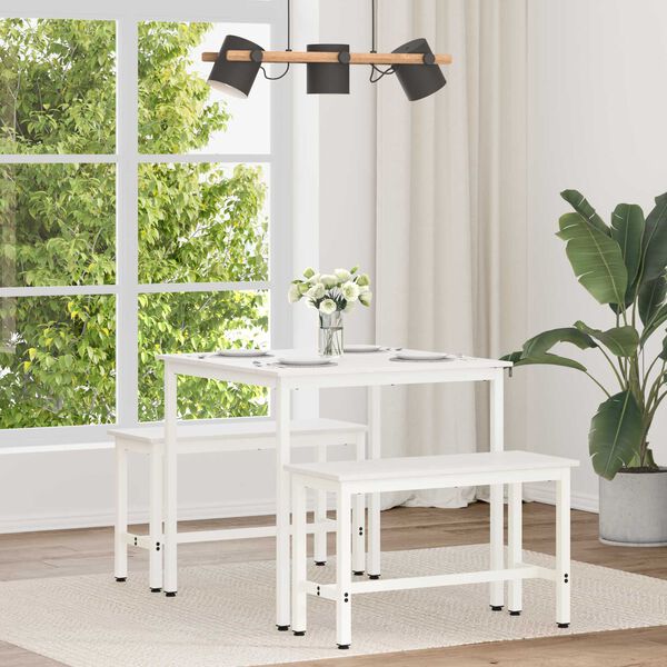 vidaXL Matbord Vit 80 x 80 x 75 cm Massiv furu